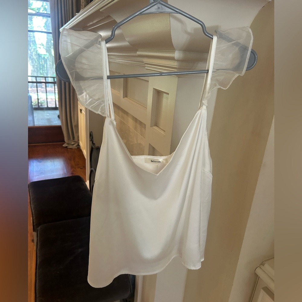 La Lavon white silk top